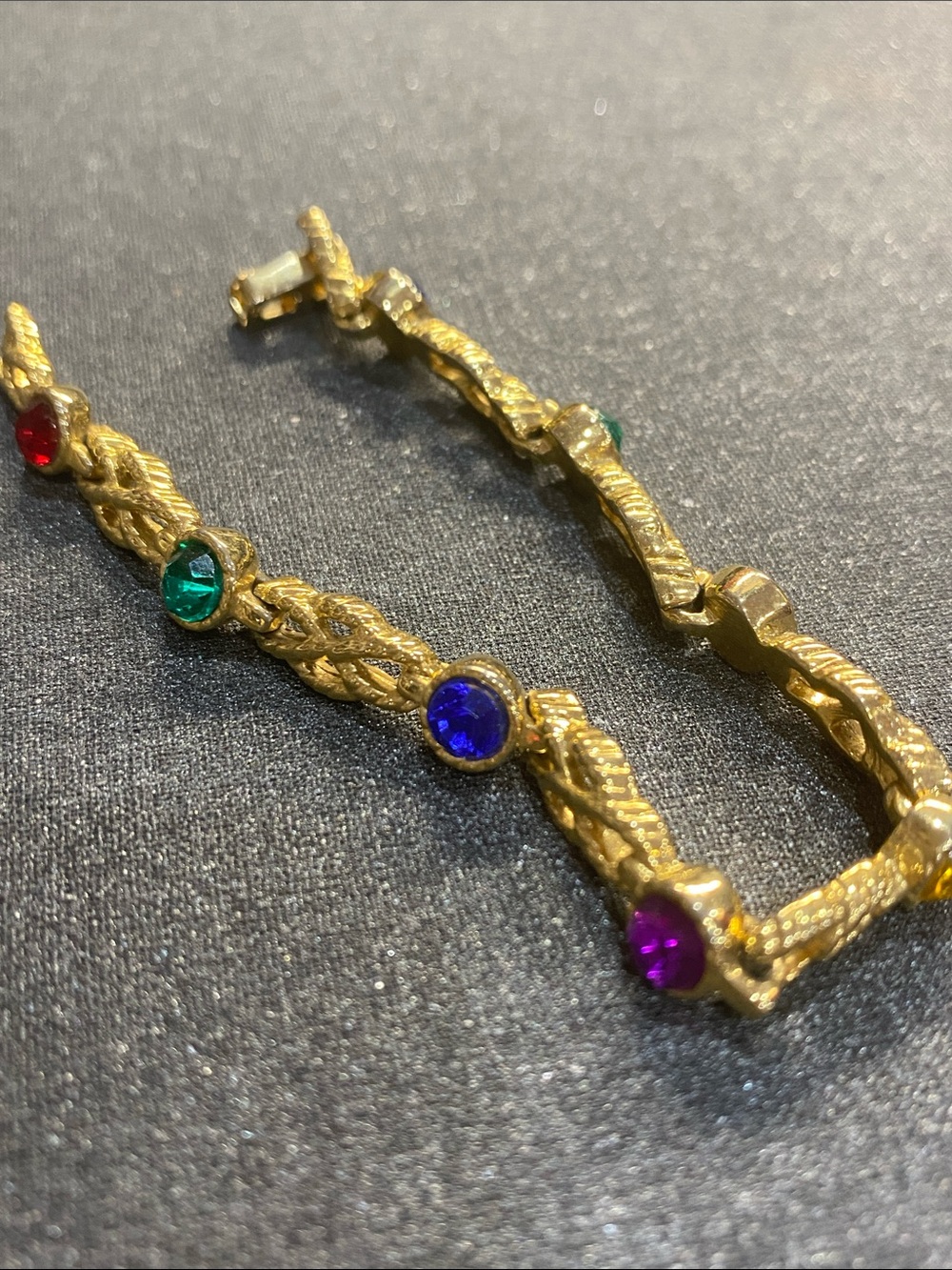 Multi Color Rhinestone Bracelet 7 inches